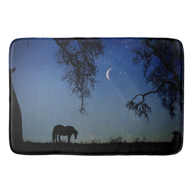 Beautiful Horse and Moon Bath Mat (Front)