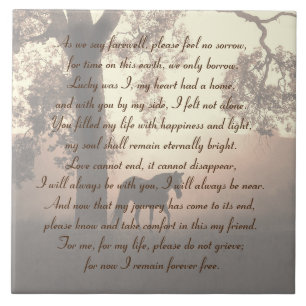 Beautiful Horse and Oak Tree Memorial Tribute Ceramic Tile
