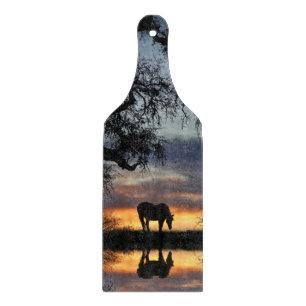 Beautiful Horse and Pond Cutting Board
