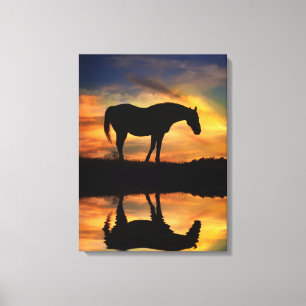 Beautiful Horse and Water Canvas Print