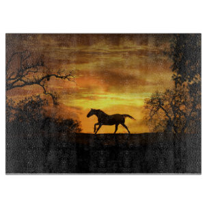 Beautiful Horse at Sunset Cutting Board