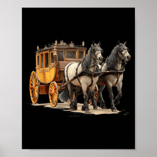 Beautiful Horse Carriage Graphic for Boys and Poster