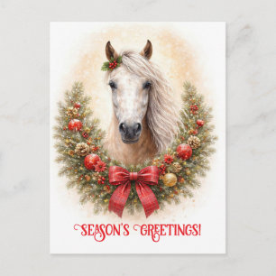 Beautiful Horse Christmas Holiday Seasons Greeting Postcard