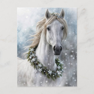Beautiful Horse Christmas Holiday Seasons Greeting Postcard