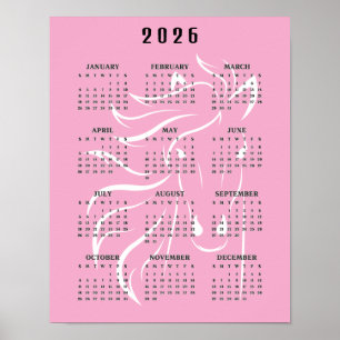 Beautiful Horse Design 2026 Wall Calendar Poster
