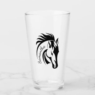 Beautiful Horse Design Drinking Glass