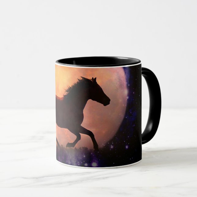 Beautiful Horse Fantasy Moon Coffee Cup Mug (Front Right)