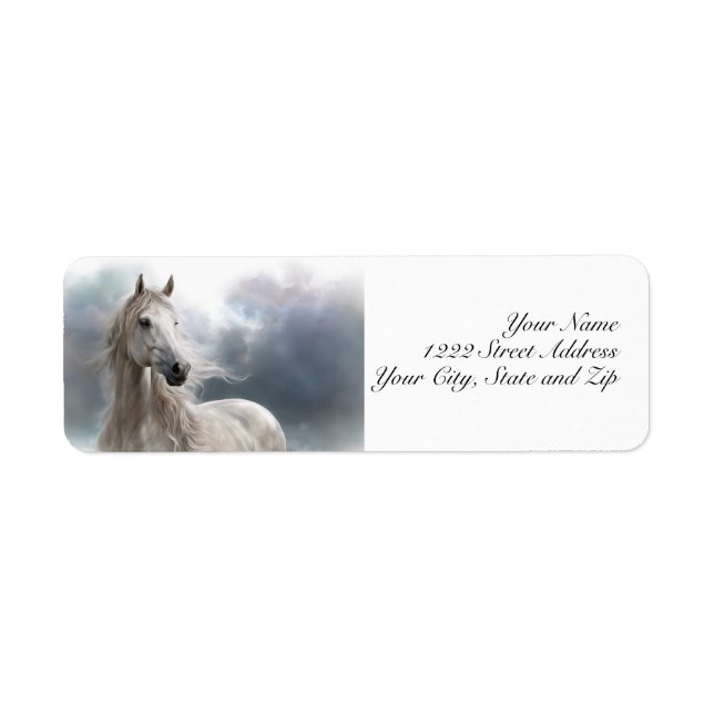 Beautiful Horse Flowing Mane Return Address Label (Front)