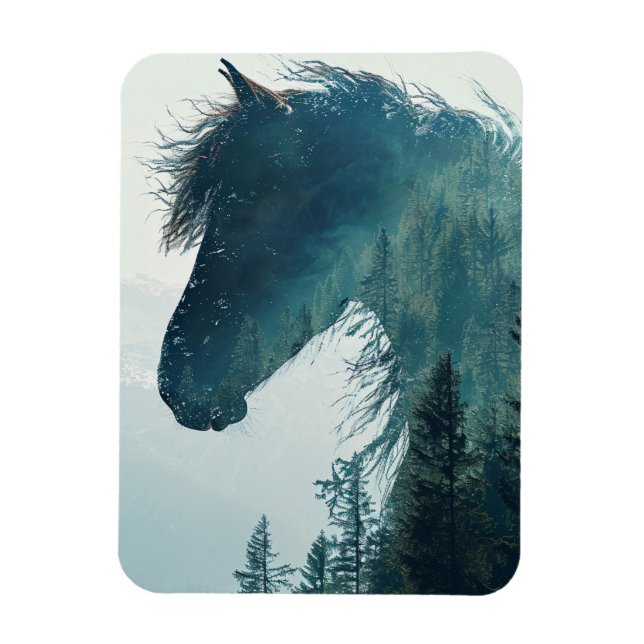 Beautiful Horse Forest Landscape Magnet (Vertical)