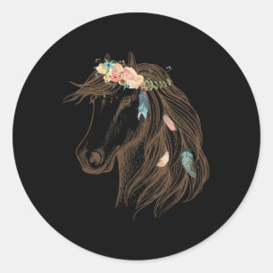 Beautiful Horse Hand Drawn Art For Animal Lovers Classic Round Sticker