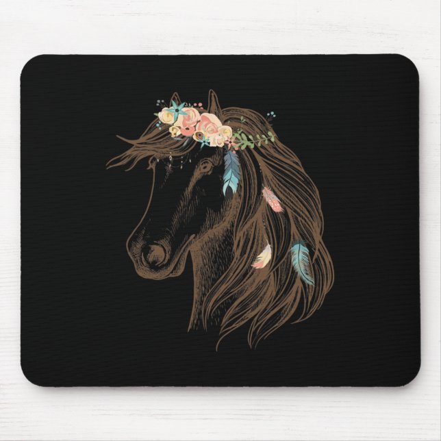 Beautiful Horse Hand Drawn  Art For Animal Lovers  Mouse Pad (Front)