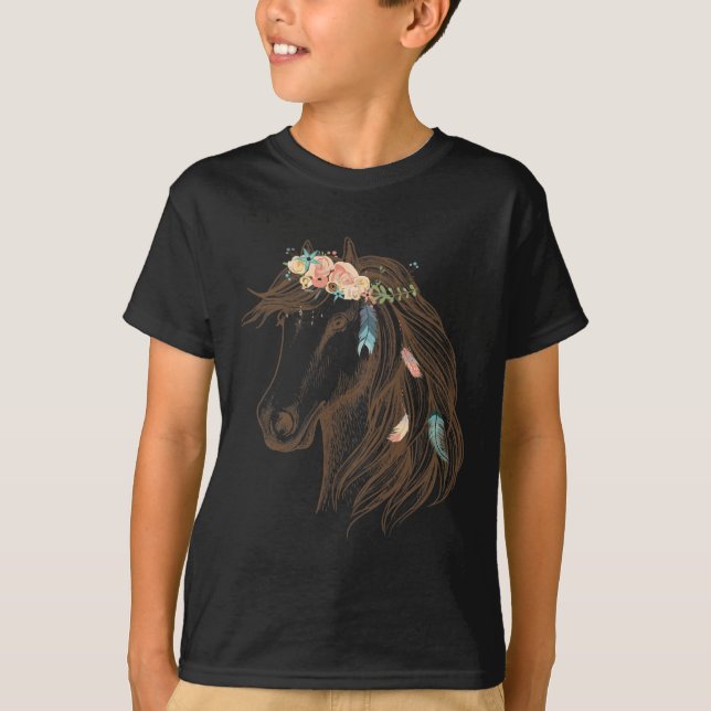 Beautiful Horse Hand Drawn  Art For Animal Lovers  T-Shirt (Front)