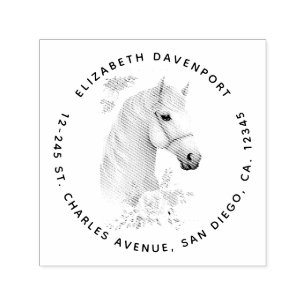 Beautiful Horse Head Boho Floral Self-inking Stamp