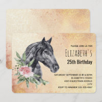 Beautiful Horse Head in Watercolor Birthday
