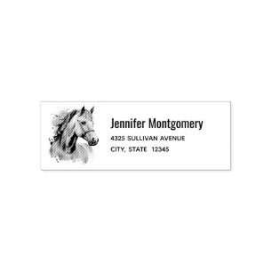 Beautiful Horse Head Portrait Address Self-inking Stamp