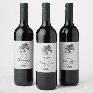 Beautiful Horse Head Watercolor Wine Making Wine L Wine Label