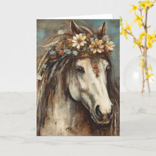 Beautiful Horse in a Boho Crown all occasions Card