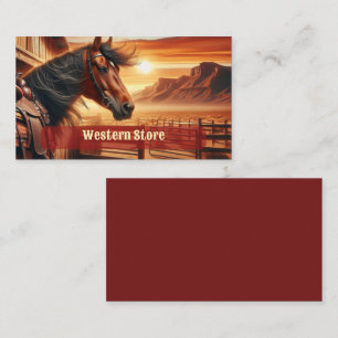Beautiful Horse in the Desert at Sunset Business Card