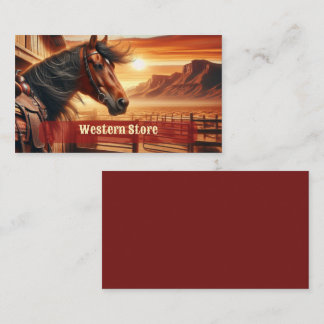 Beautiful Horse in the Desert at Sunset Business Card