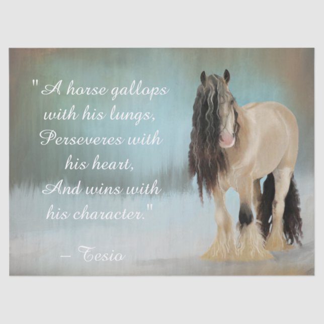 Beautiful Horse Inspirational Quote Tissue Paper (Front)