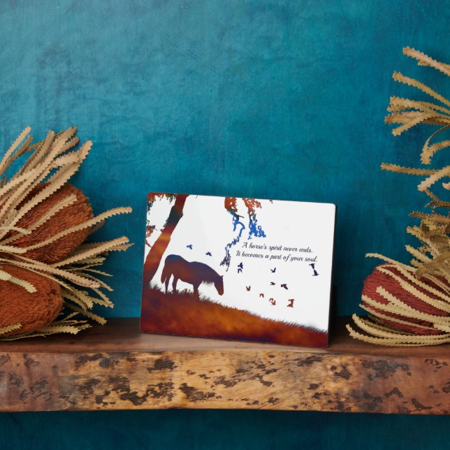 Beautiful Horse Memorial Minimalist Spirit Plaque (Side)