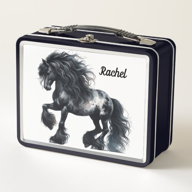 Beautiful Horse Metal Lunch Box (Front)