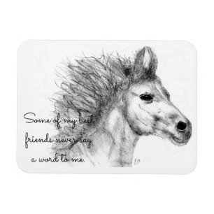 Beautiful Horse Pencil Sketch Magnet