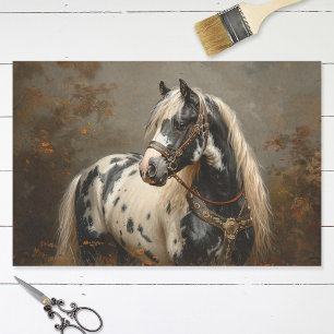 Beautiful Horse Piebald Coat Painting Decoupage Tissue Paper
