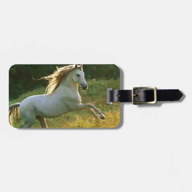 Beautiful horse running luggage tag (Front Horizontal)