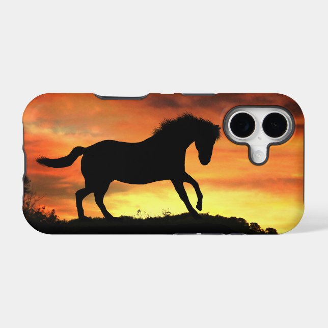 Beautiful Horse Silhouetted Galloping Pretty (Back (Horizontal))