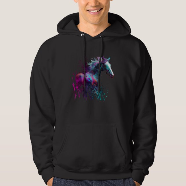 Beautiful Horse  Splash Equestrian Horse Trainer 2 Hoodie (Front)