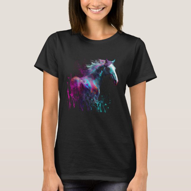 Beautiful Horse  Splash Equestrian Horse Trainer 2 T-Shirt (Front)