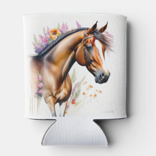 Beautiful Horse Spring Flowers  Can Cooler