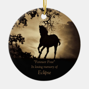 Beautiful Horse Sympathy Memorial Tribute Custom Ceramic Ornament