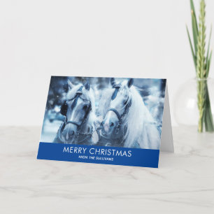 Beautiful Horse Team Winter Photo Christmas Card