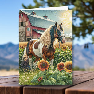 Beautiful Horse Themed   Happy Birthday Card