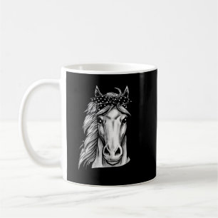 Beautiful Horse With Cute Polka Dot Bandana - Hand Coffee Mug