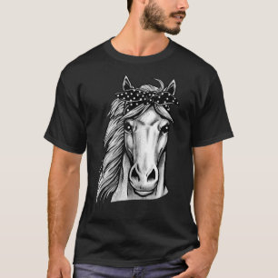 Beautiful Horse With Cute Polka Dot Bandanna - Han T-Shirt