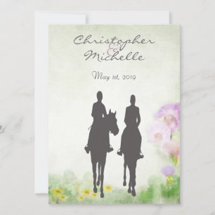 Beautiful Horseback Riding Couple Horse Wedding Invitation