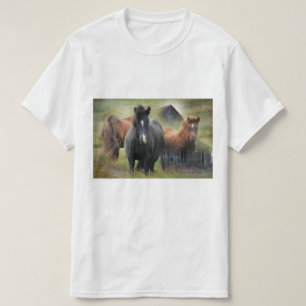 Beautiful Horses and Rustic Barn T-Shirt