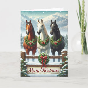 Beautiful Horses Christmas Holiday Card
