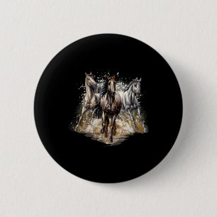 Beautiful Horses Drawing Art Horse Riding Men Wome 6 Cm Round Badge