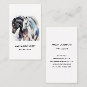 Beautiful Horses in Watercolor Business Card