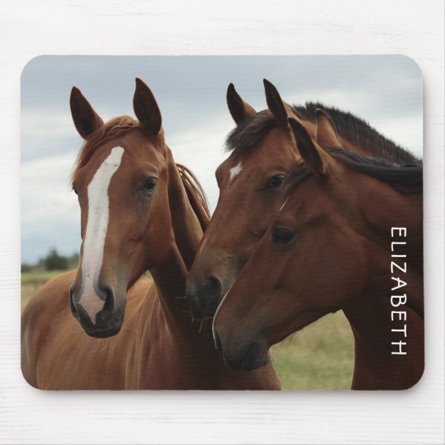 Beautiful Horses Personalised Mouse Pad (Front)