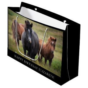 Beautiful horses reversible Large Gift Bag