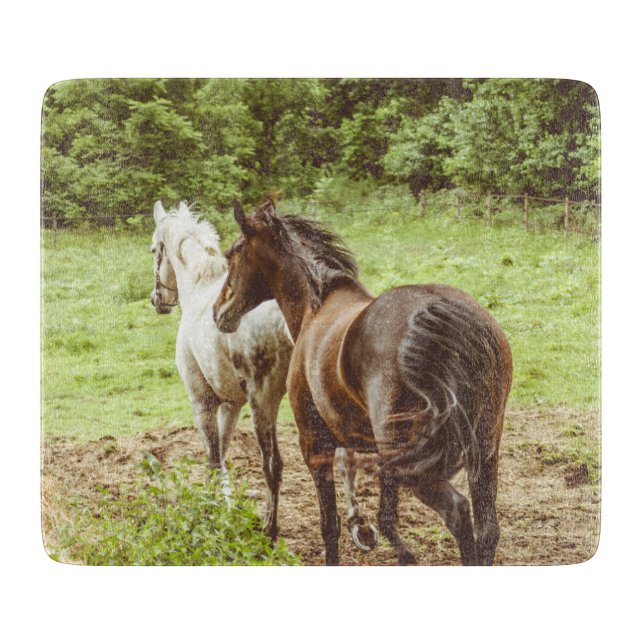 Beautiful Horses Running Cutting Board (Front)