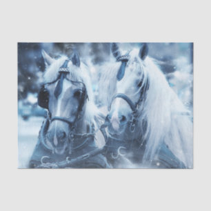 Beautiful Horses Running in the Snow  Tissue Paper
