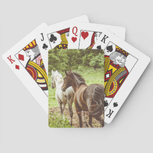 Beautiful Horses Rustic Farm Playing Cards