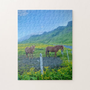 Beautiful Horses, Scenic Landscape  Jigsaw Puzzle