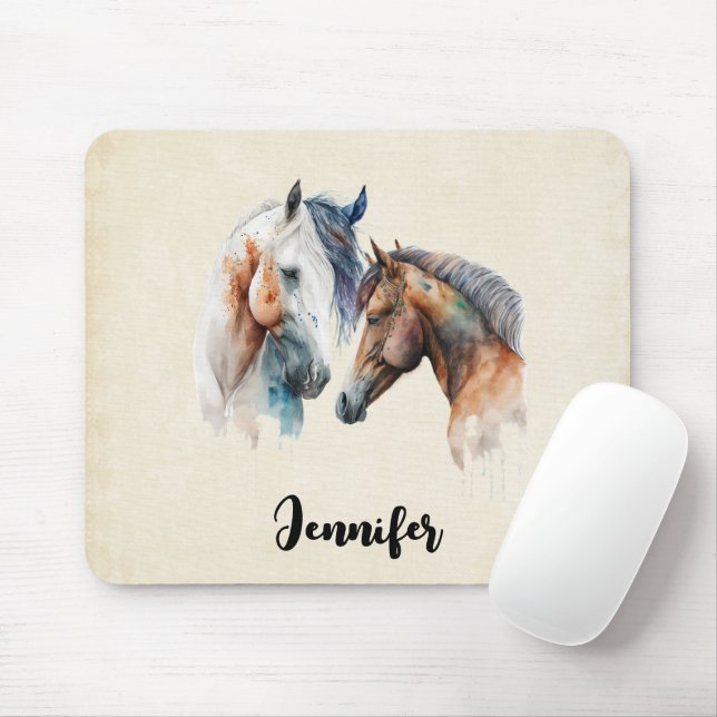 Beautiful Horses Western Boho Style Mouse Pad (With Mouse)